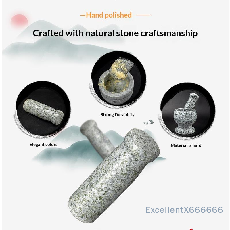 Mortar Pestle Granite - مجموعة هاون ومدقة من الجرانيت الطبيعي،