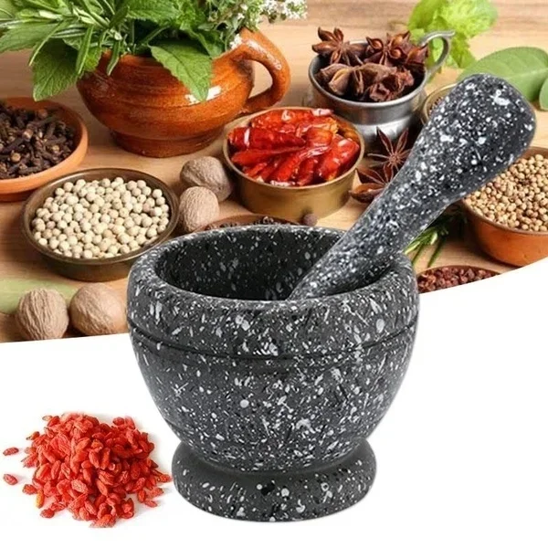 Mortar Pestle Granite - الراتنج Setmortar ومدقة الثوم عشب التوابل