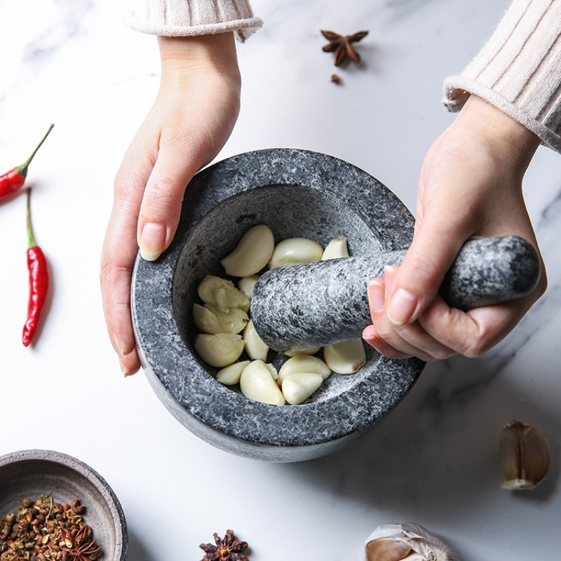 مجموعة هاون ومدقة وعاء مطحنة ت - مراجعة Mortar Pestle Granite وسعره