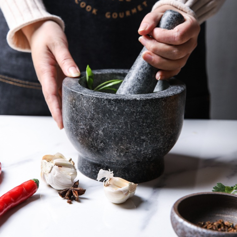 مجموعة هاون ومدقة وعاء مطحنة ت - مراجعة Mortar Pestle Granite وسعره