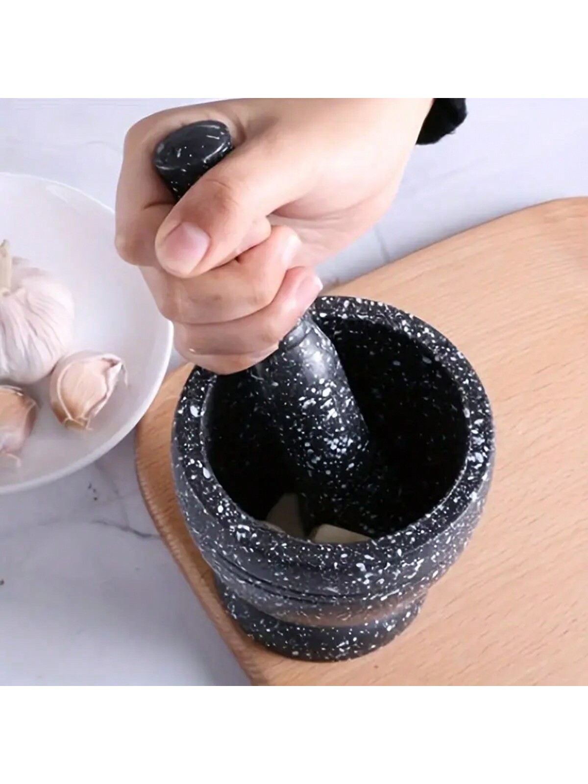1 قطعة مكبس الثوم الملمس الجرا - مراجعة Mortar Pestle Granite وسعره